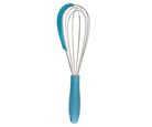 Batedor de Ovos Com Raspador de Silicone e Metal 6,5cmx7,5cmx30,5cm Azul Oikos