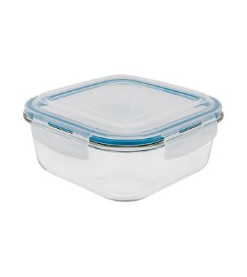 Pote de Vidro Quadrado de 2200Ml Com Tampa Transparente - Oikos