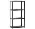 Estante de Plástico com 4 Prateleiras Preta 137x70x38cm 40kg São Bernardo
