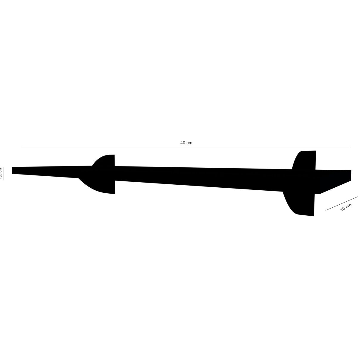 Prateleira com Suporte Tucano 10X40 Preto, marca Multivisão - Foto Principal
