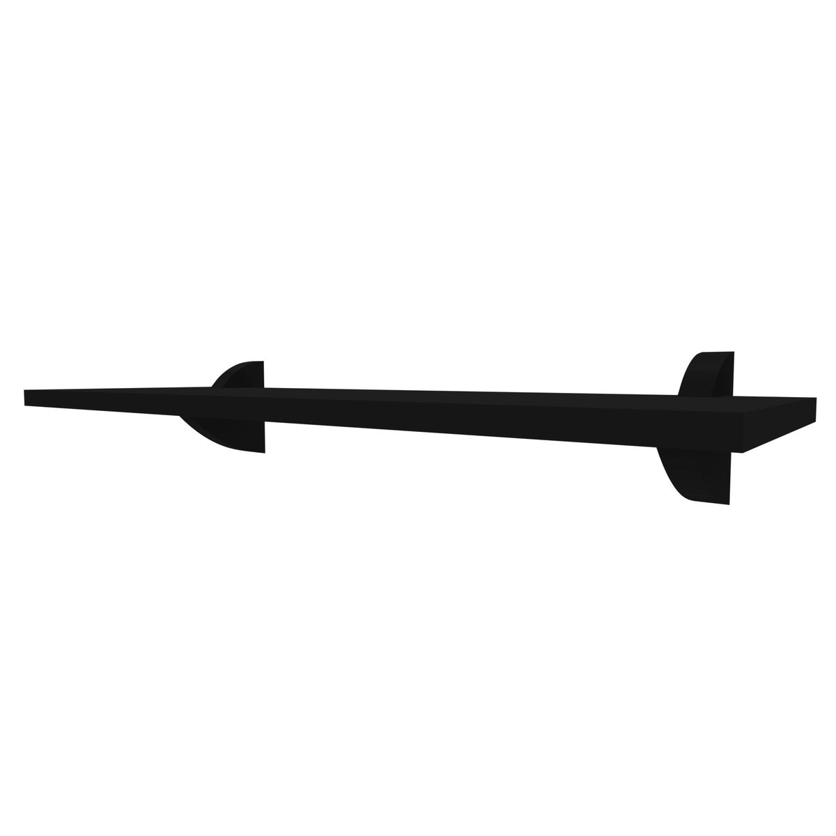 Prateleira de Madeira MDP Preta Com Suporte Tucano 40x25x1,5cm Multivisão, marca Multivisão - Foto Principal
