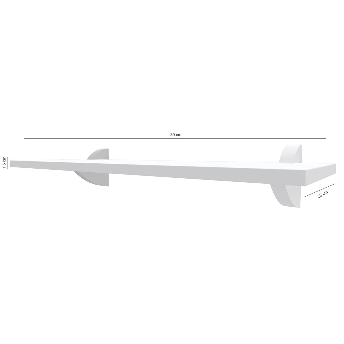 Prateleira de Madeira MDP Branca Com Suporte Tucano 80x25x1,5cm Multivisão, marca Multivisão - Foto Principal
