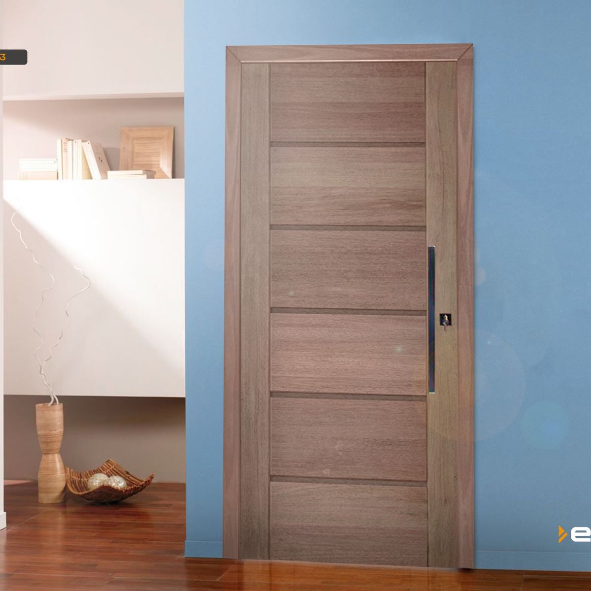 Folha de Porta Madeira Macica Eucalipto Natural 210x102x3,1cm BBB-R, marca Esel - Foto 2
