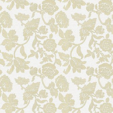Papel de Parede Floral  Bege e Dourado