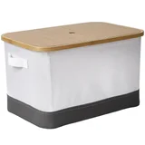 Cesto Roupa Tampa Bambu Just Home Collection