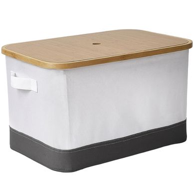 Cesto Roupa Tampa Bambu Just Home Collection