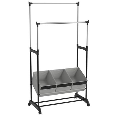Arara de Roupa com 3 Caixas Organizadoras Tecido Just Home Collection