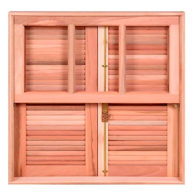 Janela Veneziana Guilhotina Quadriculada Madeira Eucalipto Natural 2 Folhas Central 100x150x12cm Pop
