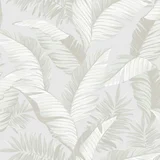 Papel de Parede Folhagens Bege e Cinza Revex