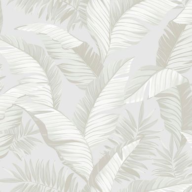 Papel de Parede Folhagens Bege e Cinza Revex