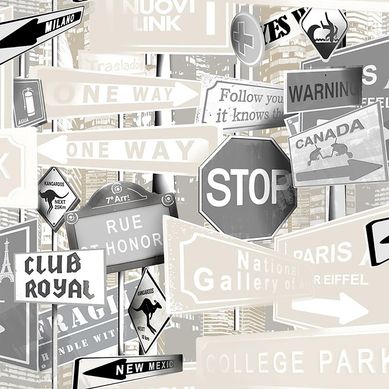 Papel de Parede Placas Bege e Cinza Revex