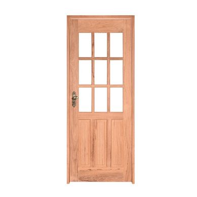 Porta Montada de Giro Madeira Macica Eucalipto Natural Esquerda 213x84,5x12cm 09 Vidros
