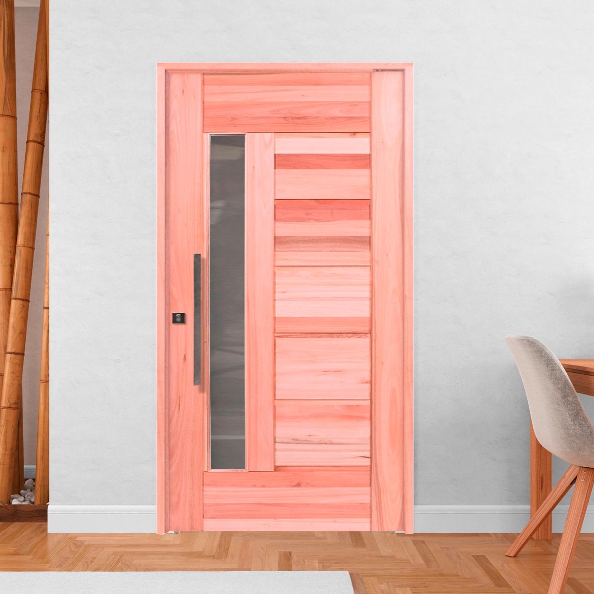 Folha de Porta Madeira Macica Eucalipto Natural 210x112x3,1cm BBR-Visor, marca Esel - Foto Principal