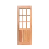 Folha de Porta Madeira Macica Eucalipto Natural 210x82x3,1cm 09 Vidros