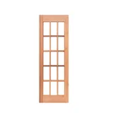 Folha de Porta Madeira Macica Eucalipto Natural 210x82x3,1cm 15 Vidros