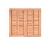 Janela Veneziana Quadriculada Madeira Eucalipto Natural 4 Folhas Central 120X120X12cm Gold