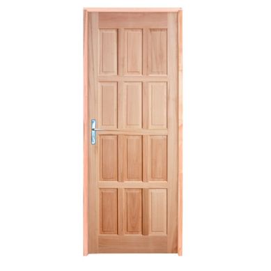 Porta Montada de Giro Madeira Macica Eucalipto Natural Direita 213x74,5x12cm Almofada