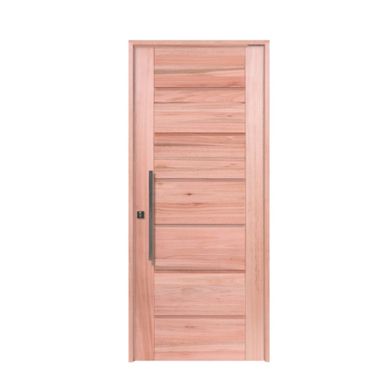 Porta Montada Pivotante Madeira Macica Eucalipto Natural Direita 214x117x14cm BBB-R