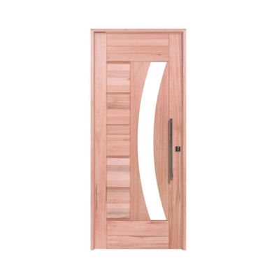 Porta Montada Pivotante Madeira Macica Eucalipto Natural Direita 214x117x14cm BBR-Visor