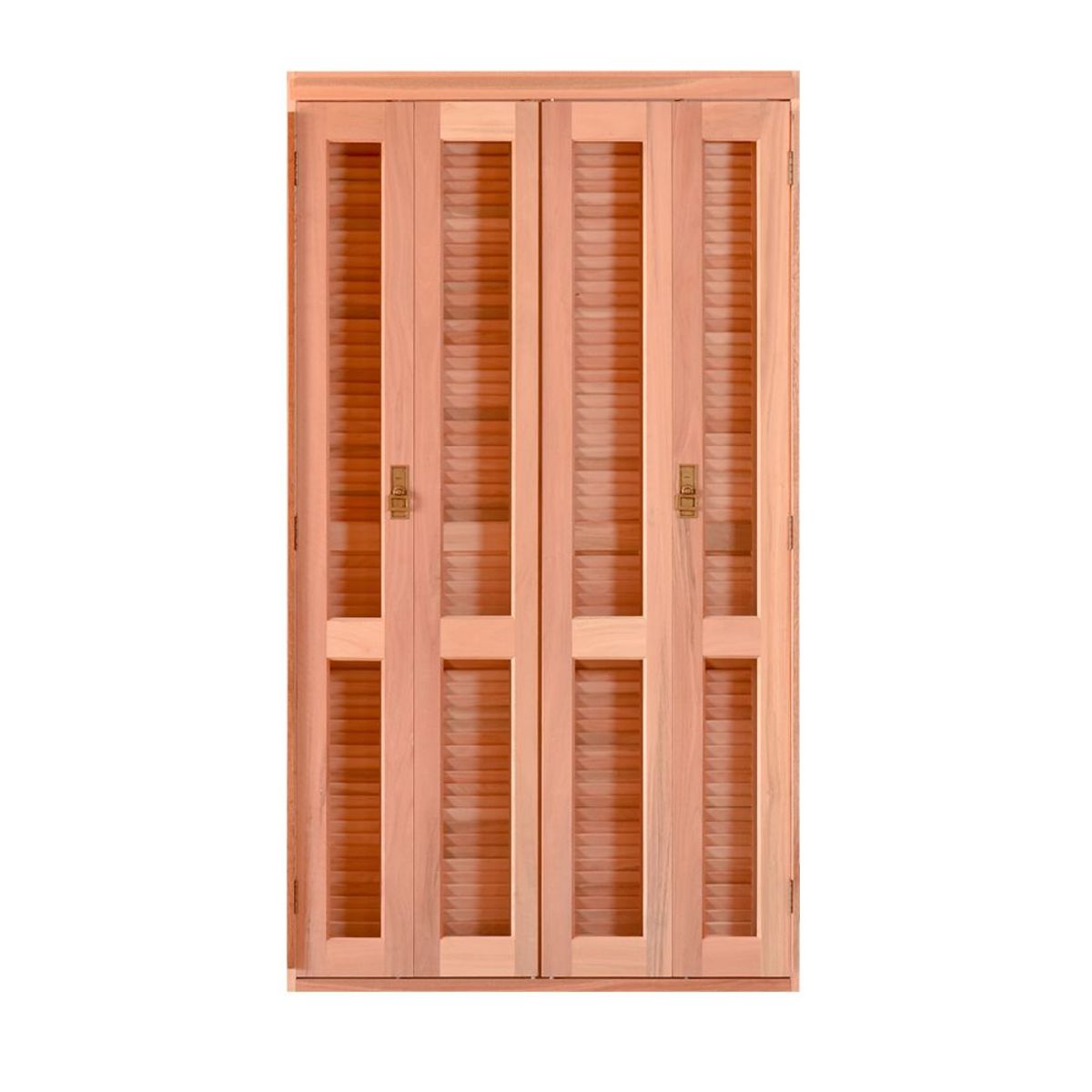Porta Veneziana Madeira Eucalipto Natural 4 Folhas Móveis 216x200x14cm Gold, marca Esel - Foto Principal