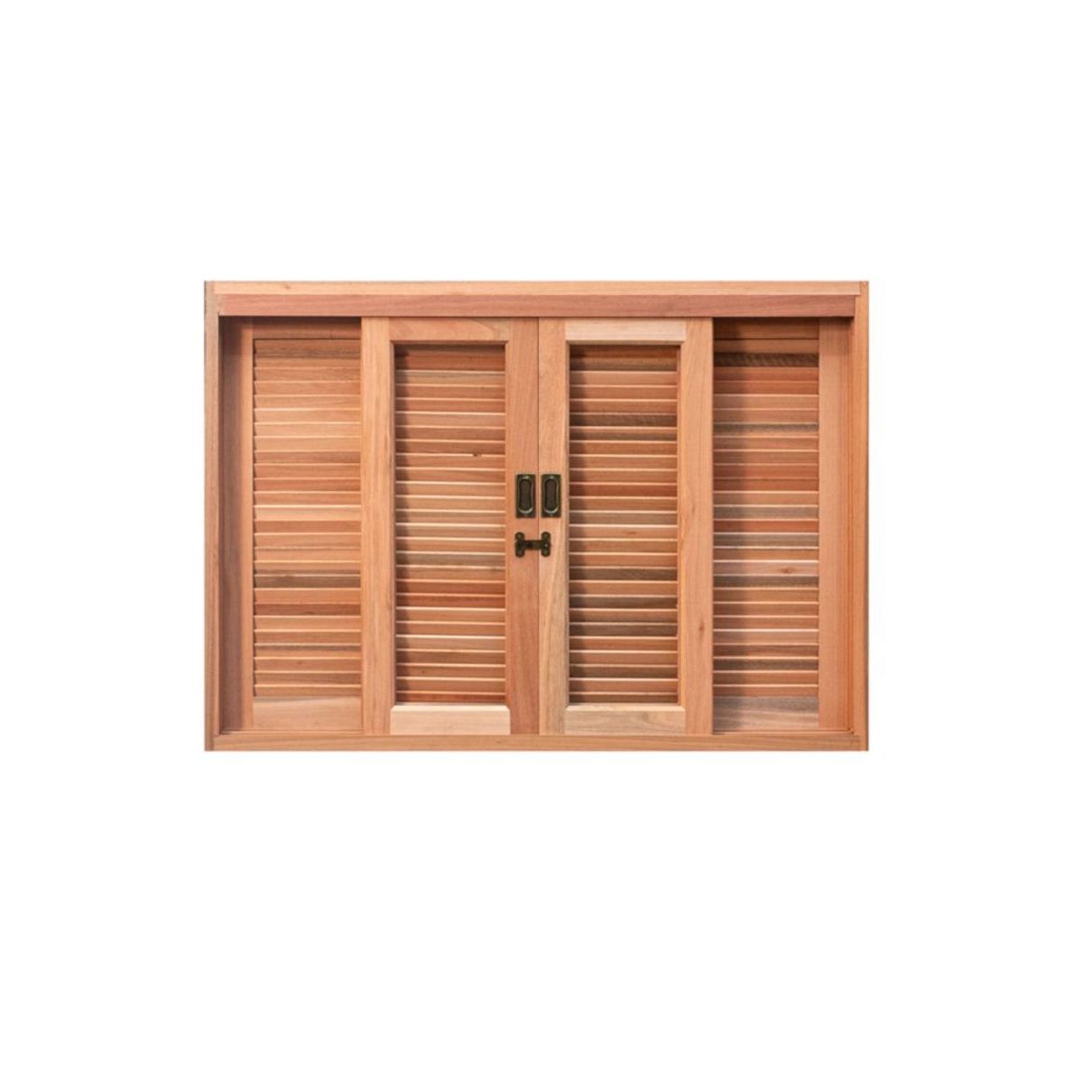 Janela Veneziana Madeira Eucalipto Natural 6 Folhas Central 100x140x12cm Gold, marca Esel - Foto Principal