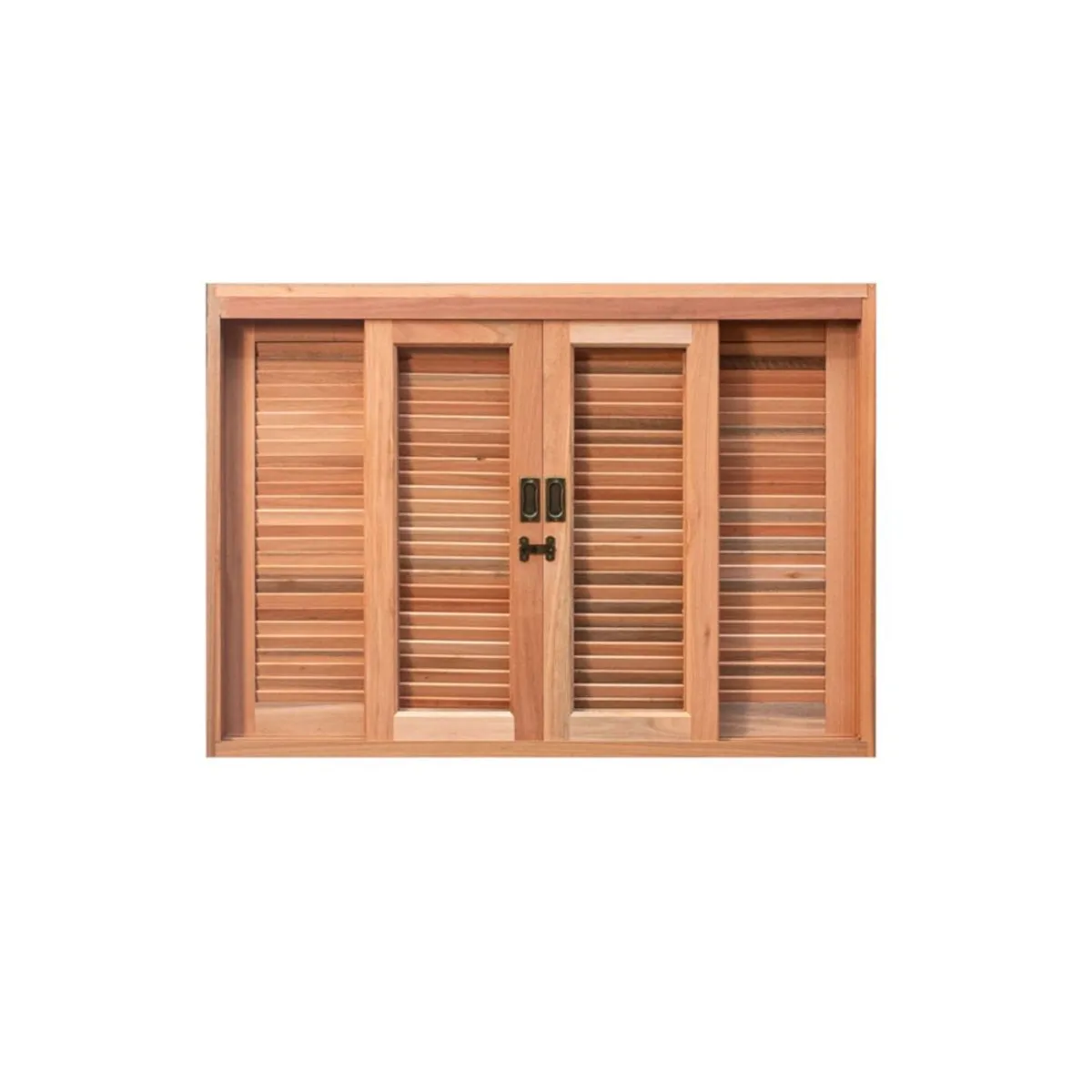 Janela Veneziana Madeira Eucalipto Natural 6 Folhas Central 100x140x12cm Gold, marca Esel - Foto Principal