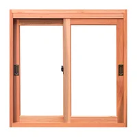 Janela de Correr Madeira Eucalipto Natural 2 Folhas Móveis 100x180x12cm Gold