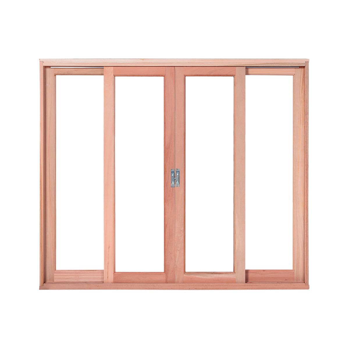Janela de Correr Madeira Eucalipto Natural 4 Folhas Central 100x100x12cm Pop, marca Esel - Foto Principal