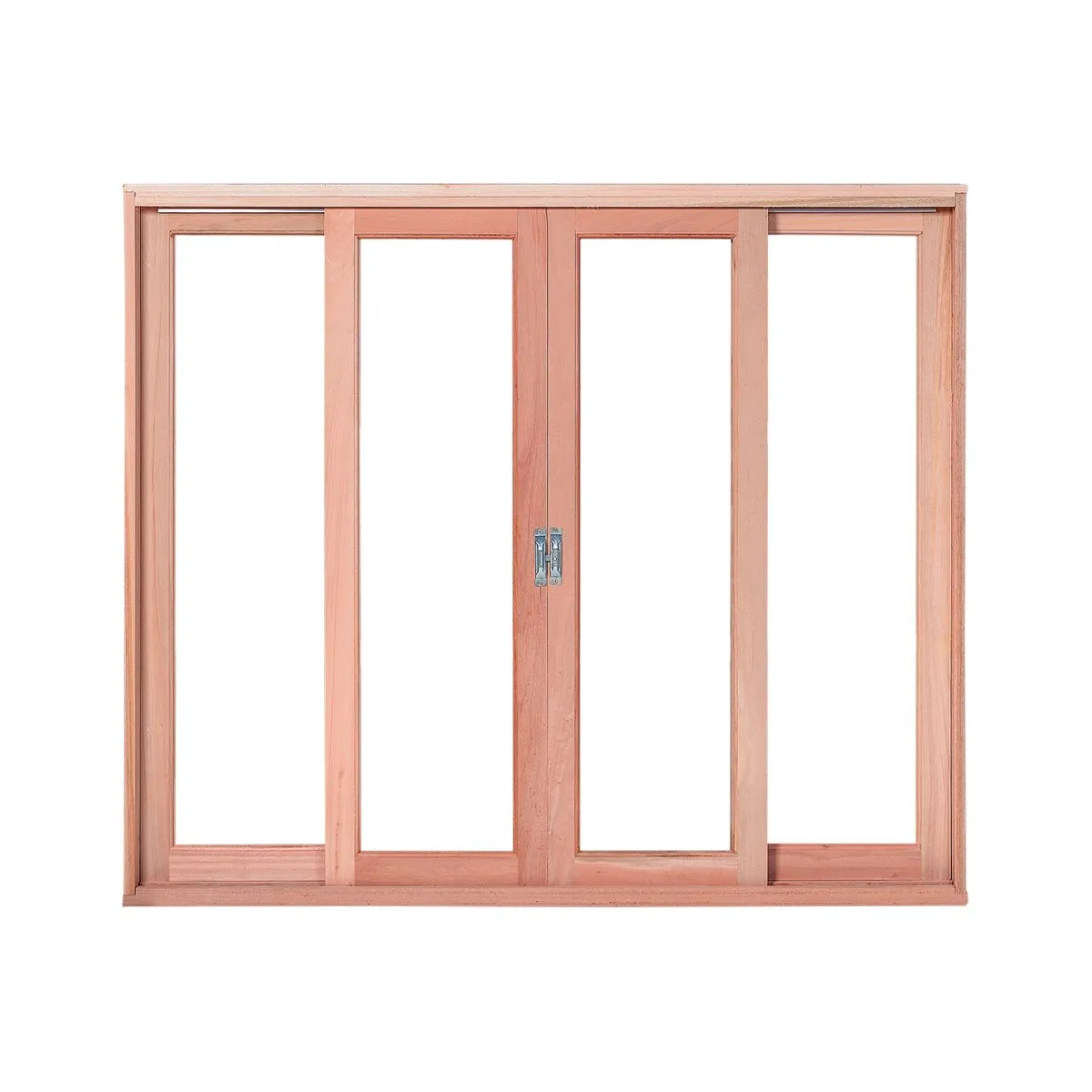 Janela de Correr Madeira Eucalipto Natural 4 Folhas Central 100x140x12cm Pop, marca Esel - Foto Principal