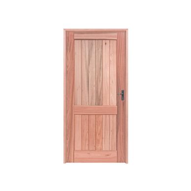 Porta Montada de Giro Madeira Macica Eucalipto Natural Direita 213x74,5x12cm Mexicana