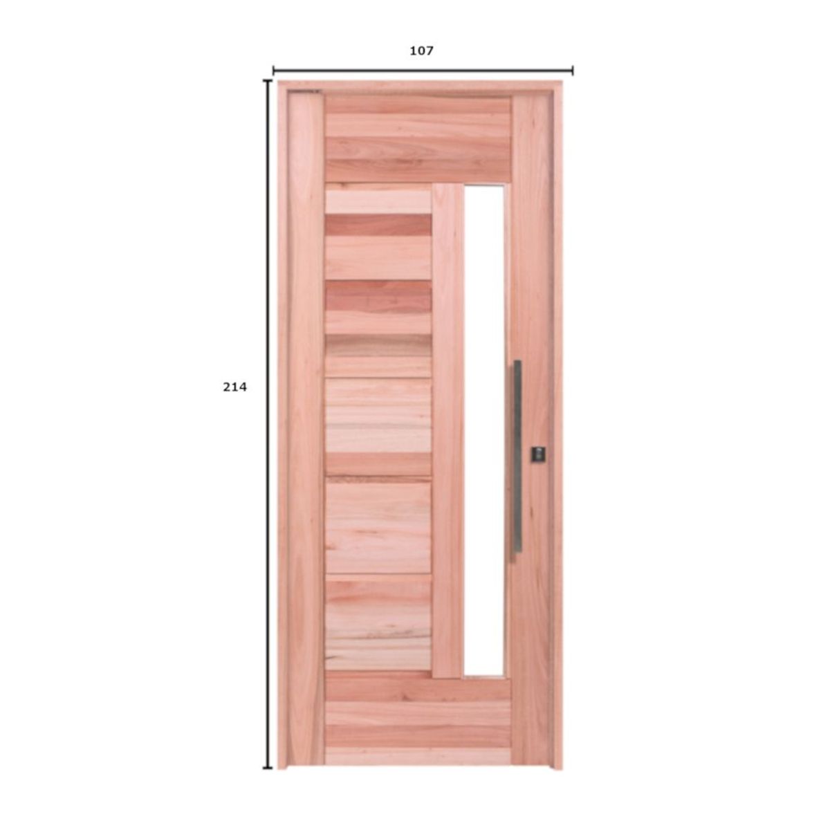 Porta Montada Pivotante Madeira Macica Eucalipto Natural Esquerda 214x107x14cm BBR-Visor, marca Esel - Foto 2