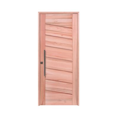 Porta Montada Pivotante Madeira Macica Eucalipto Natural Direita 214x117x14cm BBB-R