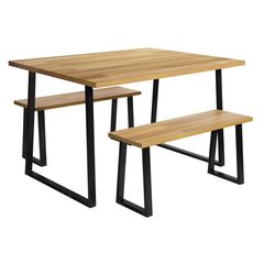 Conjunto Sala de Jantar Mesa com 2 Bancos Cauly Just Home Collection