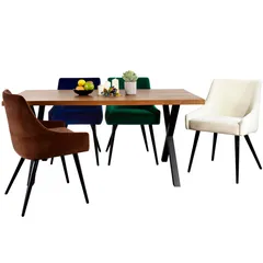 Conjunto Jantar Tablo com 1 Mesa e 4 Cadeiras Just Home Collection
