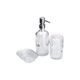 Kit de Acessórios para Bancada 3 peças em Vidro transparente