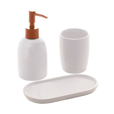 Conjunto 3 peas  para Banheiro de Cermica Londres Branco e Preto