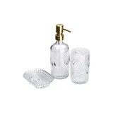 Kit de Acessórios para Bancada 3 peças em Vidro transparente