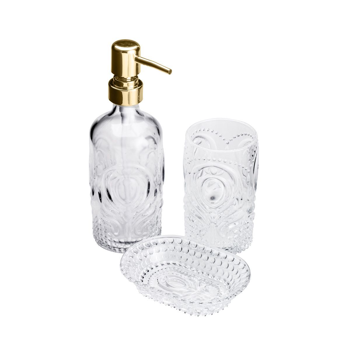 Kit de Acessórios para Bancada 3 peças em Vidro transparente, marca Lyor - Foto 2