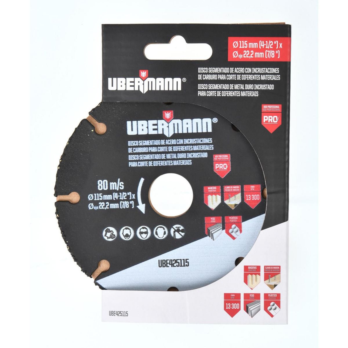 Disco Esmerilhadeira  Madeira 41/2 Ubermann, marca Ubermann - Foto Principal