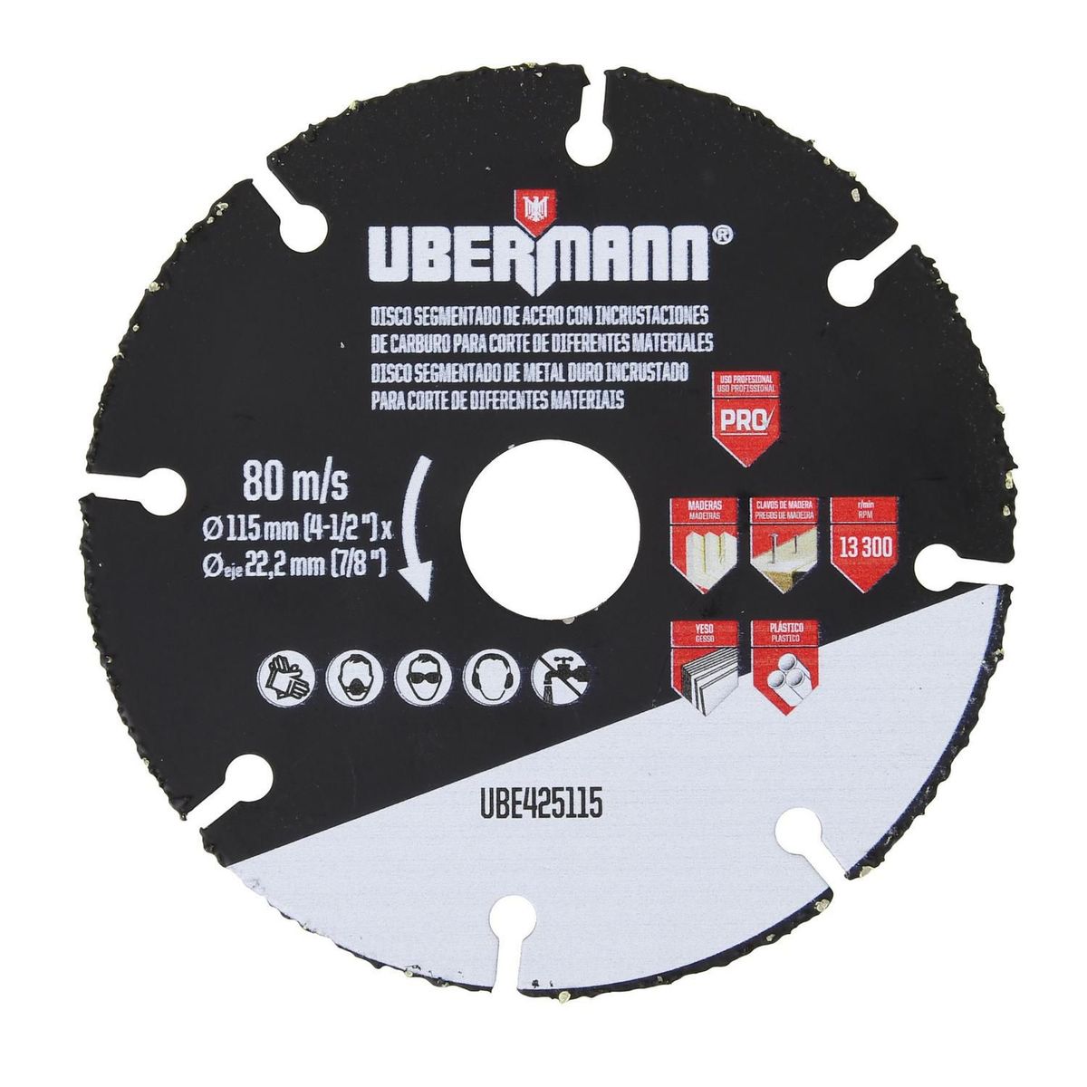 Disco Esmerilhadeira  Madeira 41/2 Ubermann, marca Ubermann - Foto 2