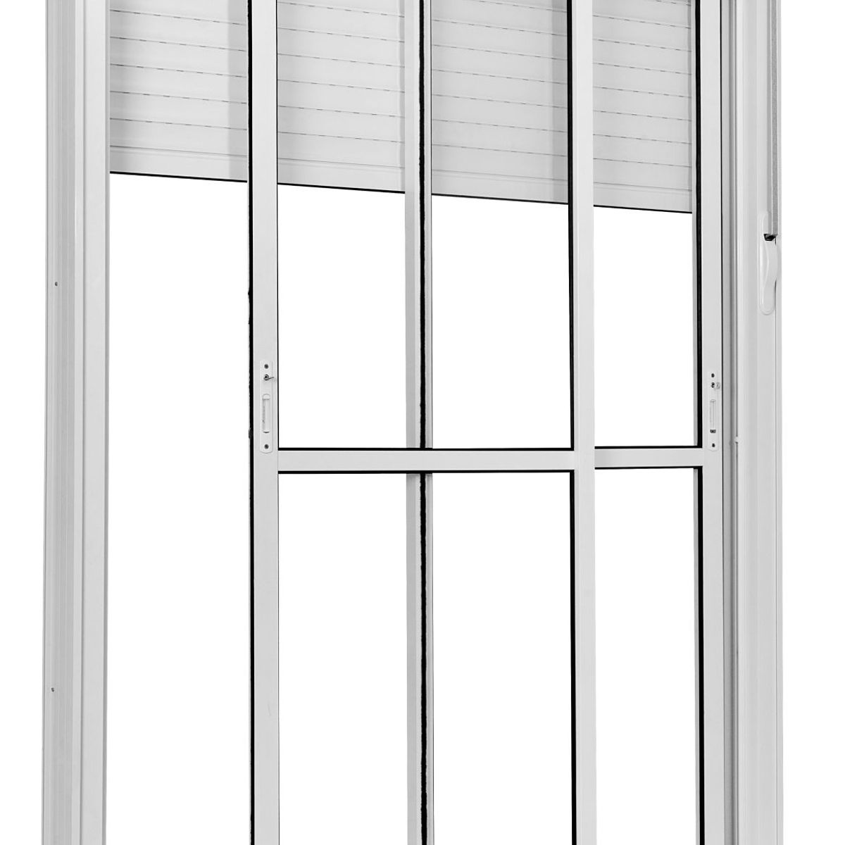 Porta Integrada Veneziana Alumínio Branco 2 Folhas Móveis 220x120x12cm Topsul, marca Esquadrisul - Foto Principal