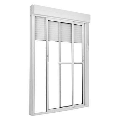 Porta Integrada Veneziana Alumnio Branco 2 Folhas Mveis 220x150x12cm Topsul