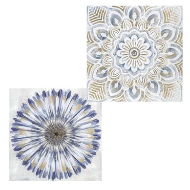 Kit 1 Quadro Decorativo Canvas Mandala Foil3 + 1 Quadro Decorativo Canvas Mandala Foil2