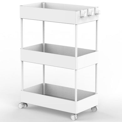Estante Multiuso com Rodas 3 Nveis Branco Just Home Collection