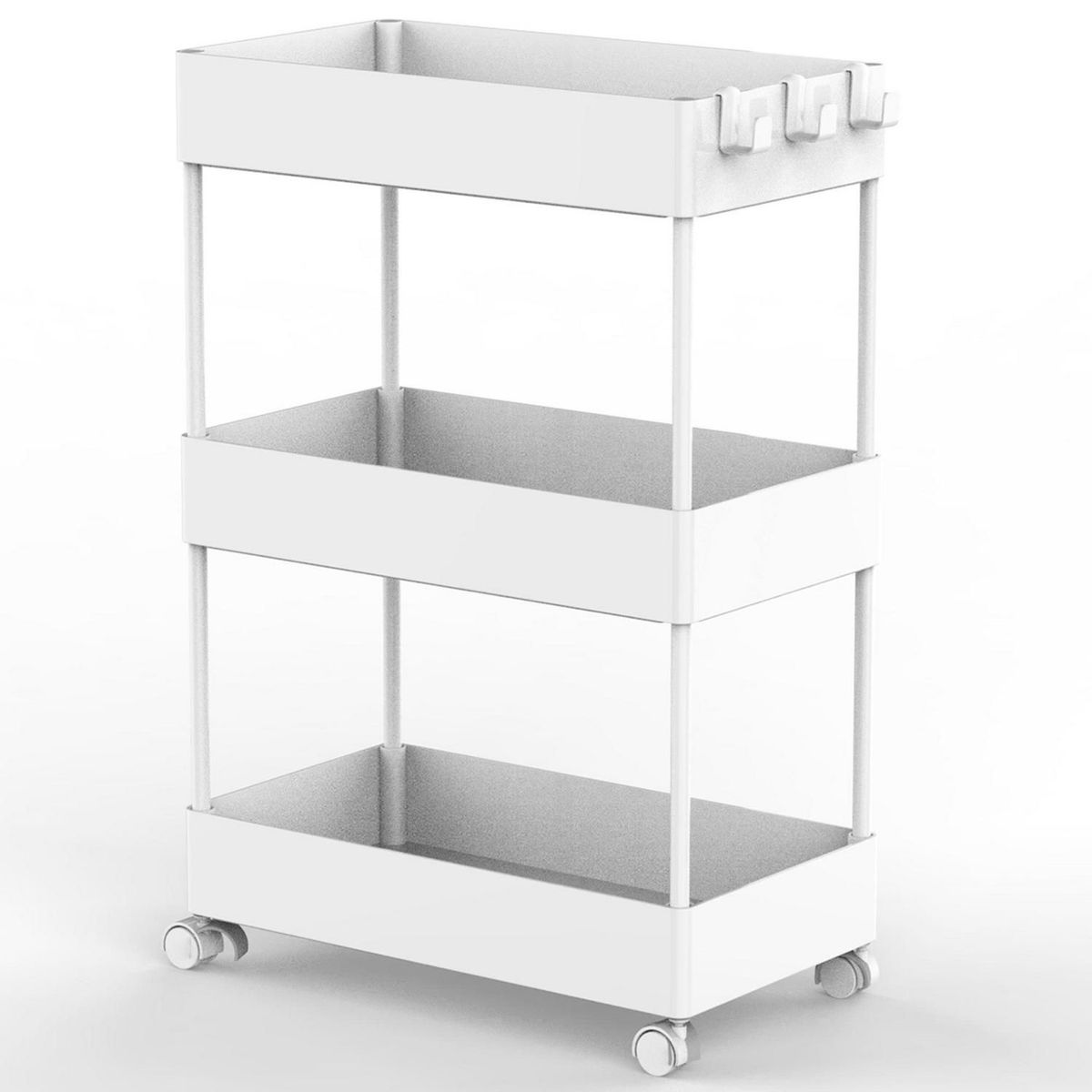 Estante Multiuso com Rodas 3 Níveis Branco Just Home Collection, marca Just Home Collection - Foto Principal