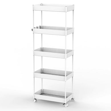 Estante Multiuso com Rodas 5 Nveis Branco Just Home Collection