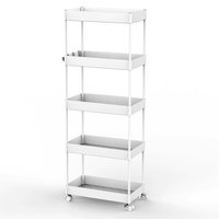 Estante Multiuso com Rodas 5 Níveis Branco Just Home Collection