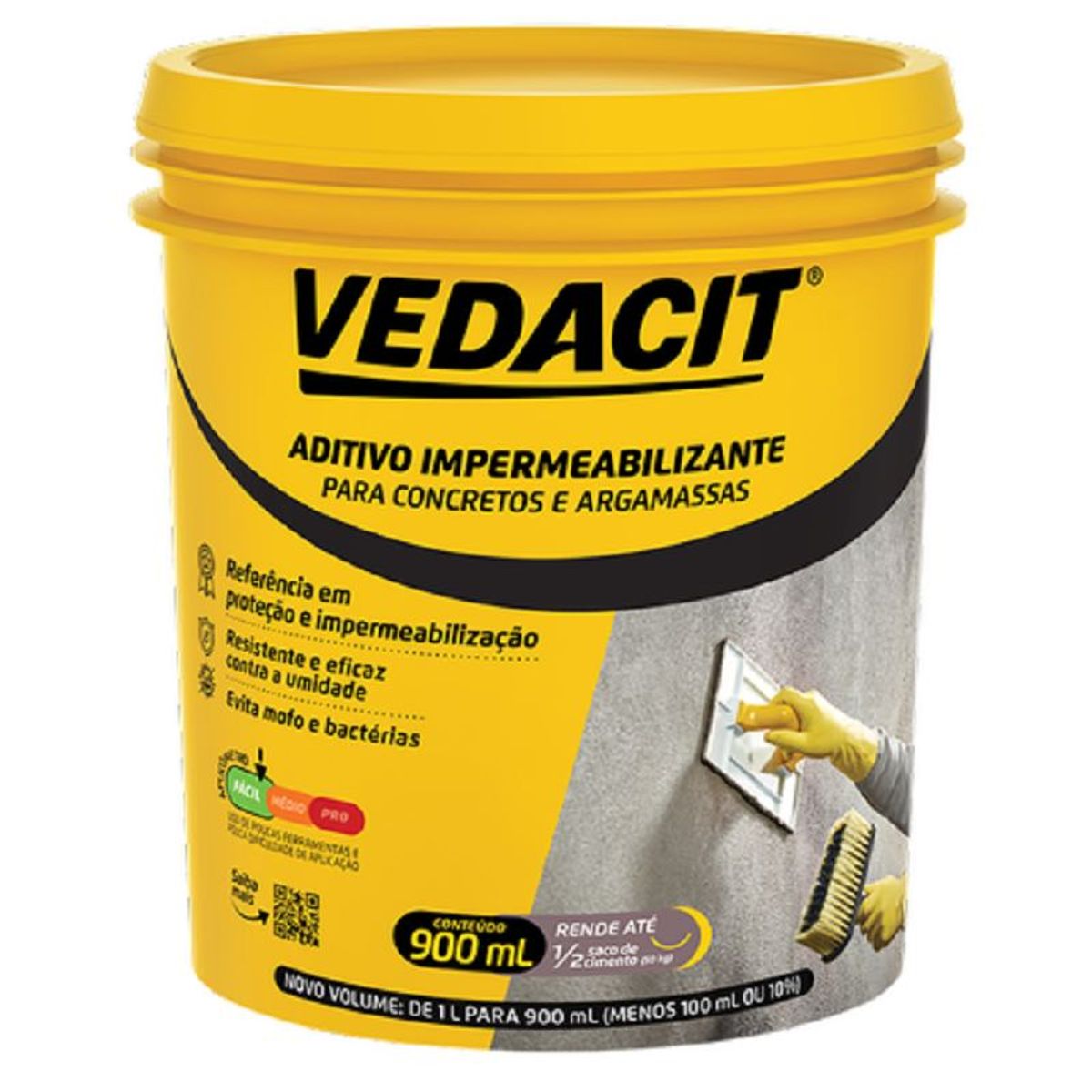 Aditivo Impermeabilizantes para Concreto e Argamassas Pote 900ml Vedacit, marca Vedacit - Foto Principal