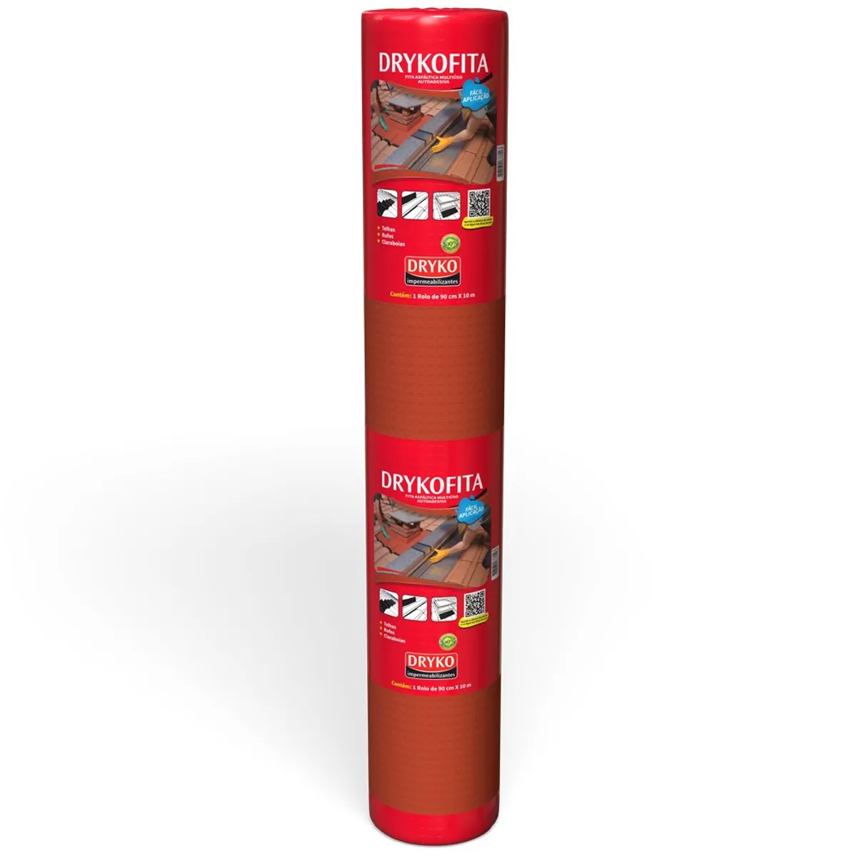 Fita Asfáltica Terracota Multiuso Autoadesiva Drykofita 90cmx10m Dryko, marca Dryko - Foto Principal