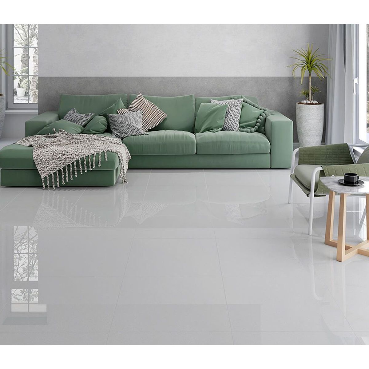 Piso Avolio Cinza Polido 57X57 Retificado, marca Formigres - Foto Principal